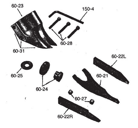 Exploded parts diagram — Shear Head
