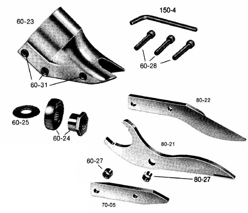 Exploded parts diagram — Shear Head