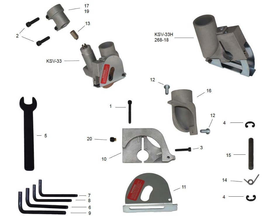 Exploded parts diagram — Saw Unit