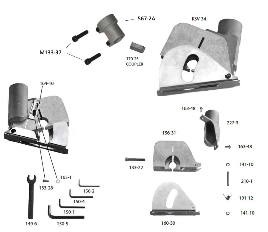 Exploded parts diagram — Saw Unit