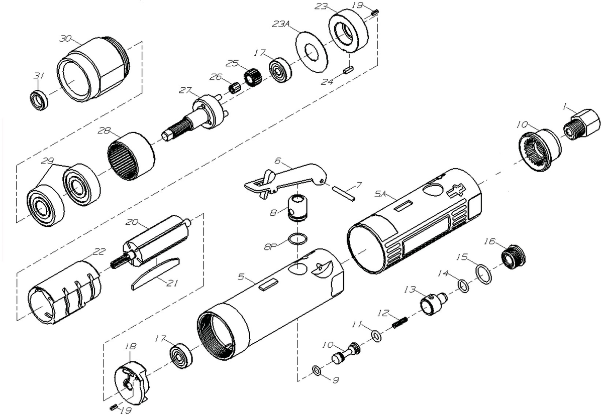 Exploded parts diagram — Motor Unit